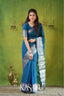 Kasavu Blue Narayanpet Cotton Saree