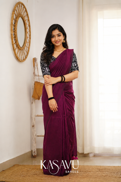 Kasavu Pink Powerloom Cotton Saree