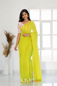 Kasavu Lamon Powerloom Cotton Saree