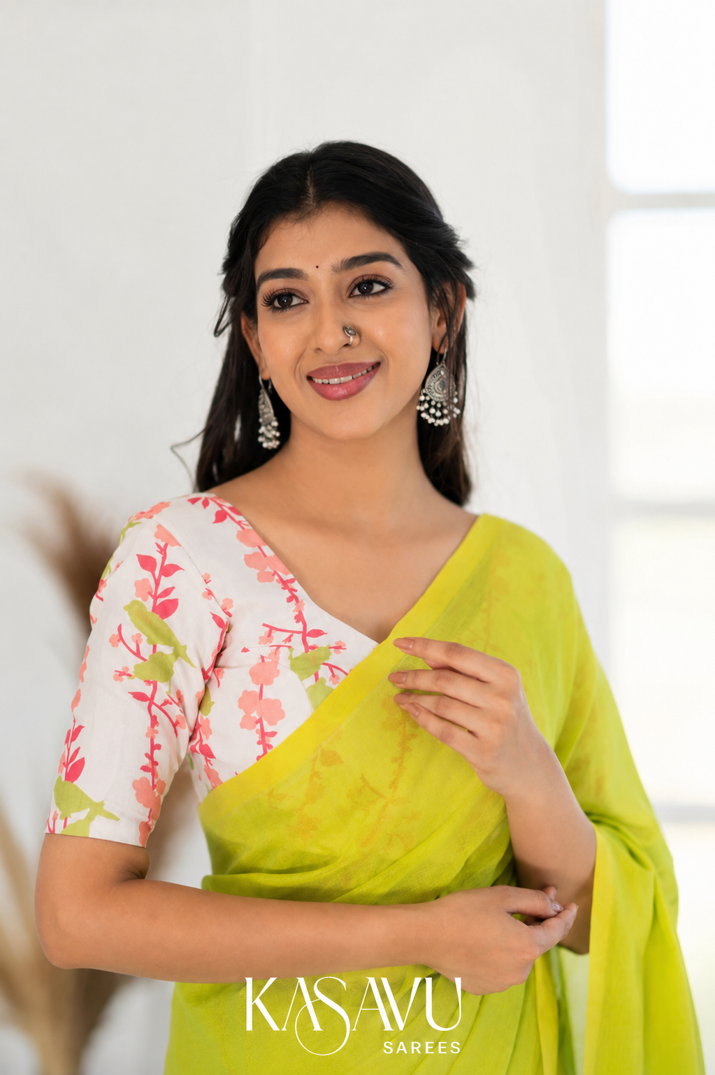 Kasavu Lamon Powerloom Cotton Saree
