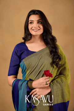 Kasavu Multi Khadi Cotton Saree