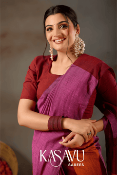 Kasavu Multi Khadi Cotton Saree