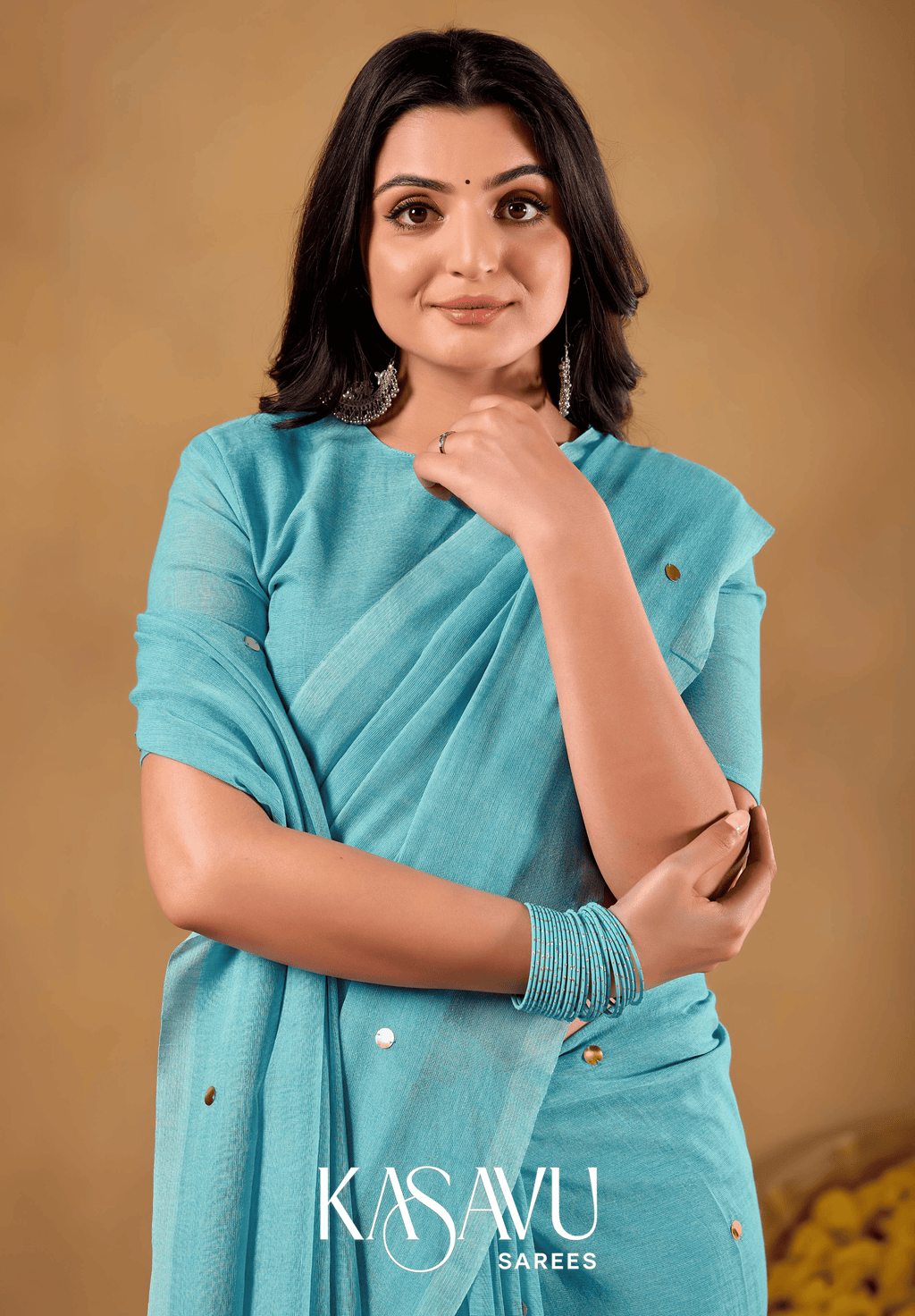 Kasavu Blue Gini Cotton Saree