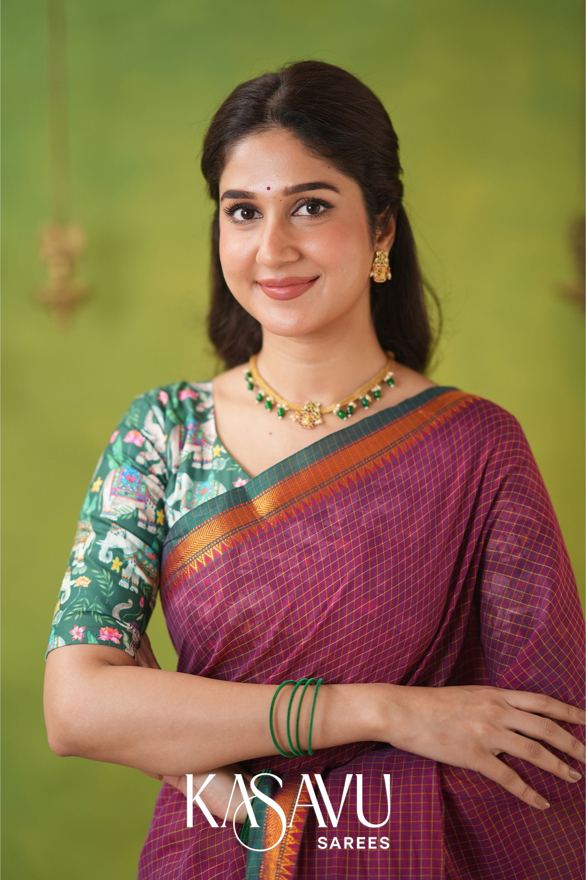 Kasavu Pink Narayanpet Cotton Saree