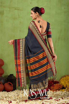 Kasavu Black Narayanpet Cotton Saree