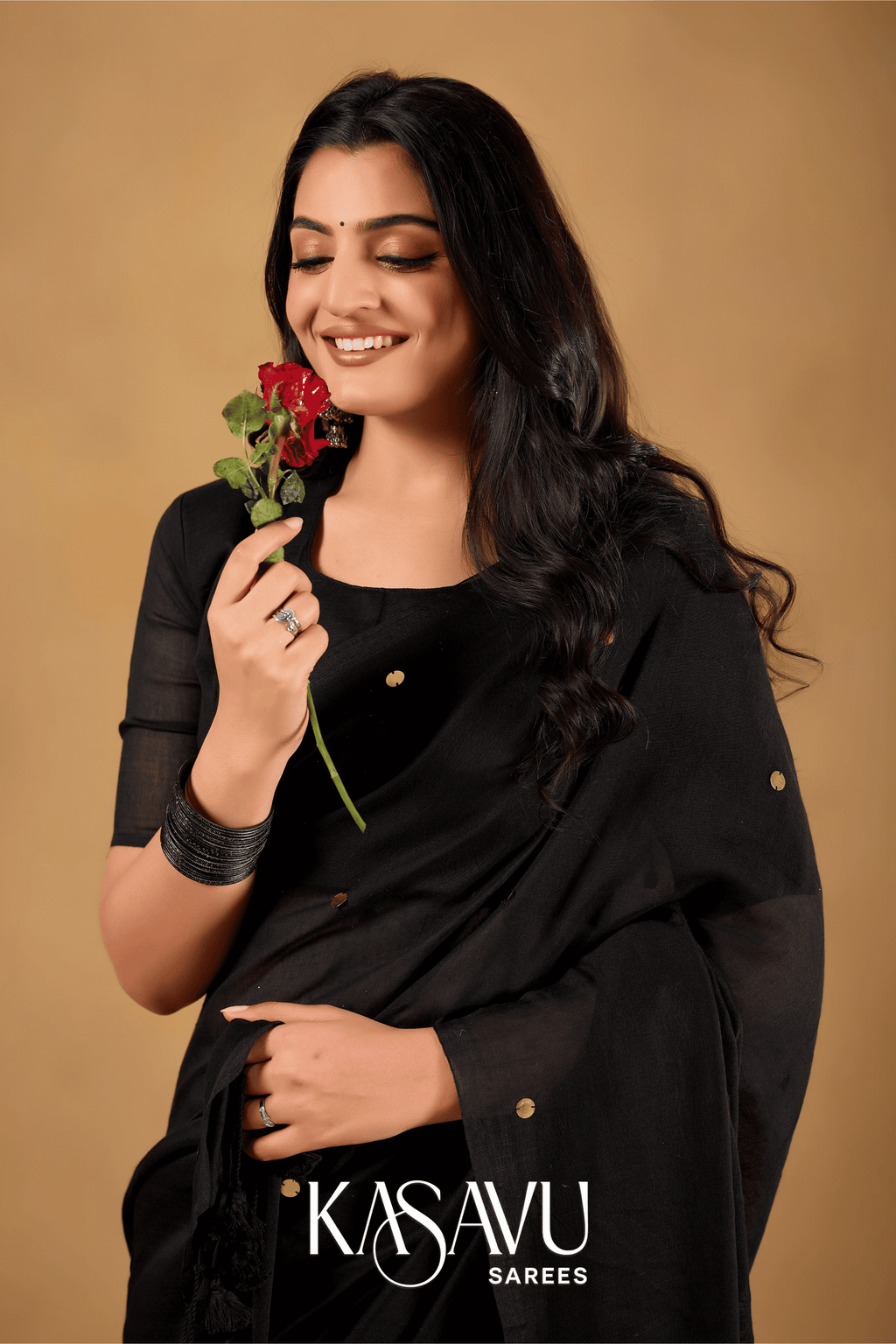 Kasavu Black Gini Cotton Saree