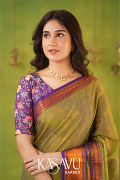Kasavu Dusty Narayanpet Cotton Saree