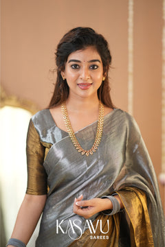 Kasavu Gold-Silver Tissue Cotten Saree