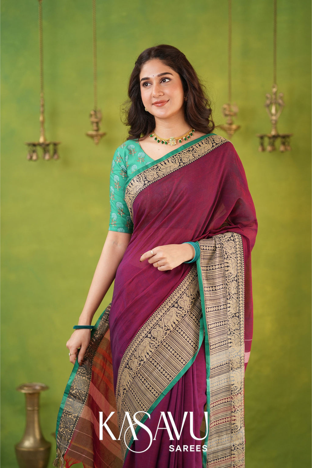 Kasavu Pink Narayanpet Cotton Saree