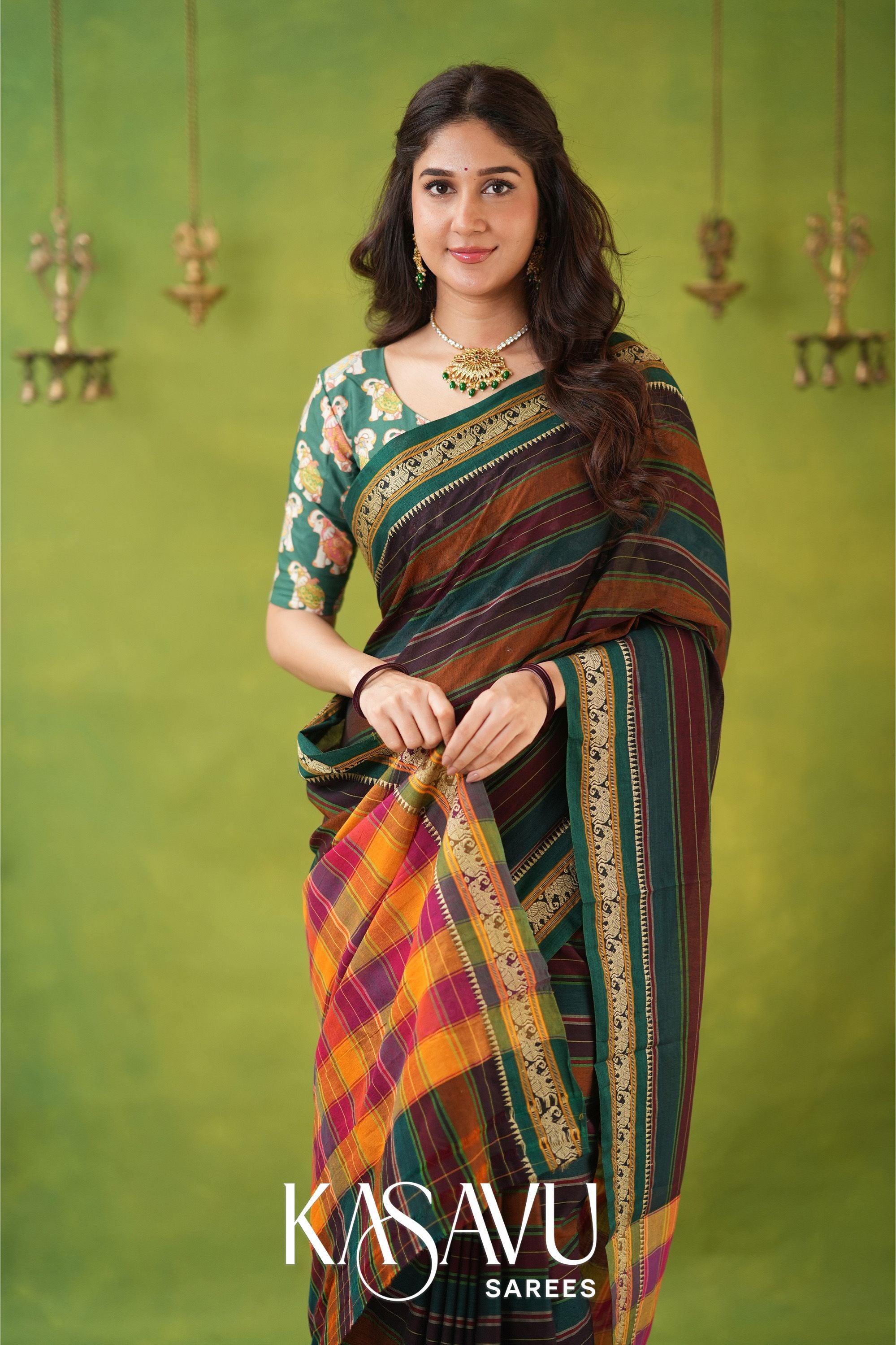 Kasavu Multi Narayanpet Cotton Saree