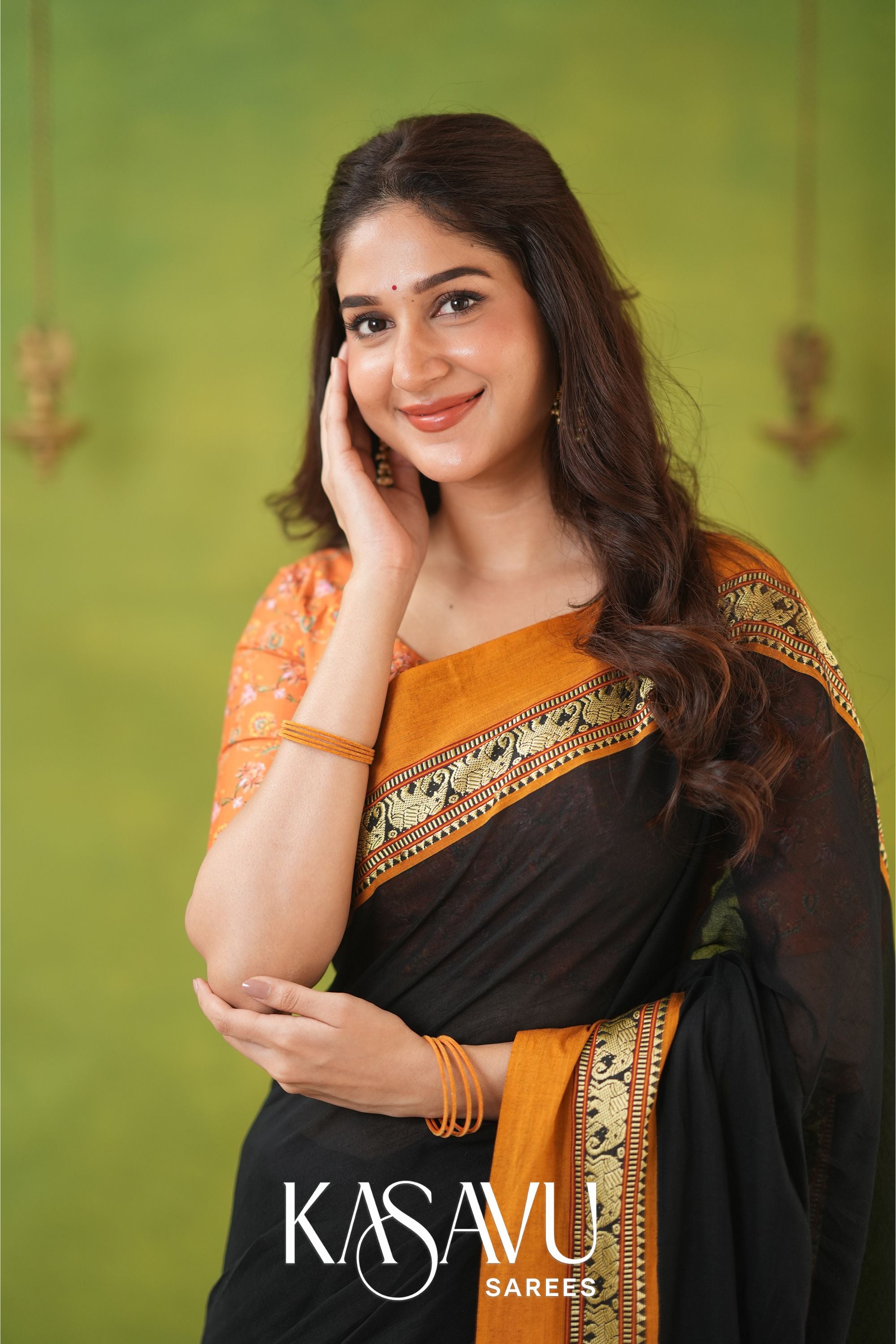 Kasavu Black Narayanpet Cotton Saree Secondary image