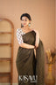 Kasavu Brown Stripe cotton Saree