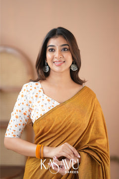 Kasavu Mustrad Powerloom Cotton Saree