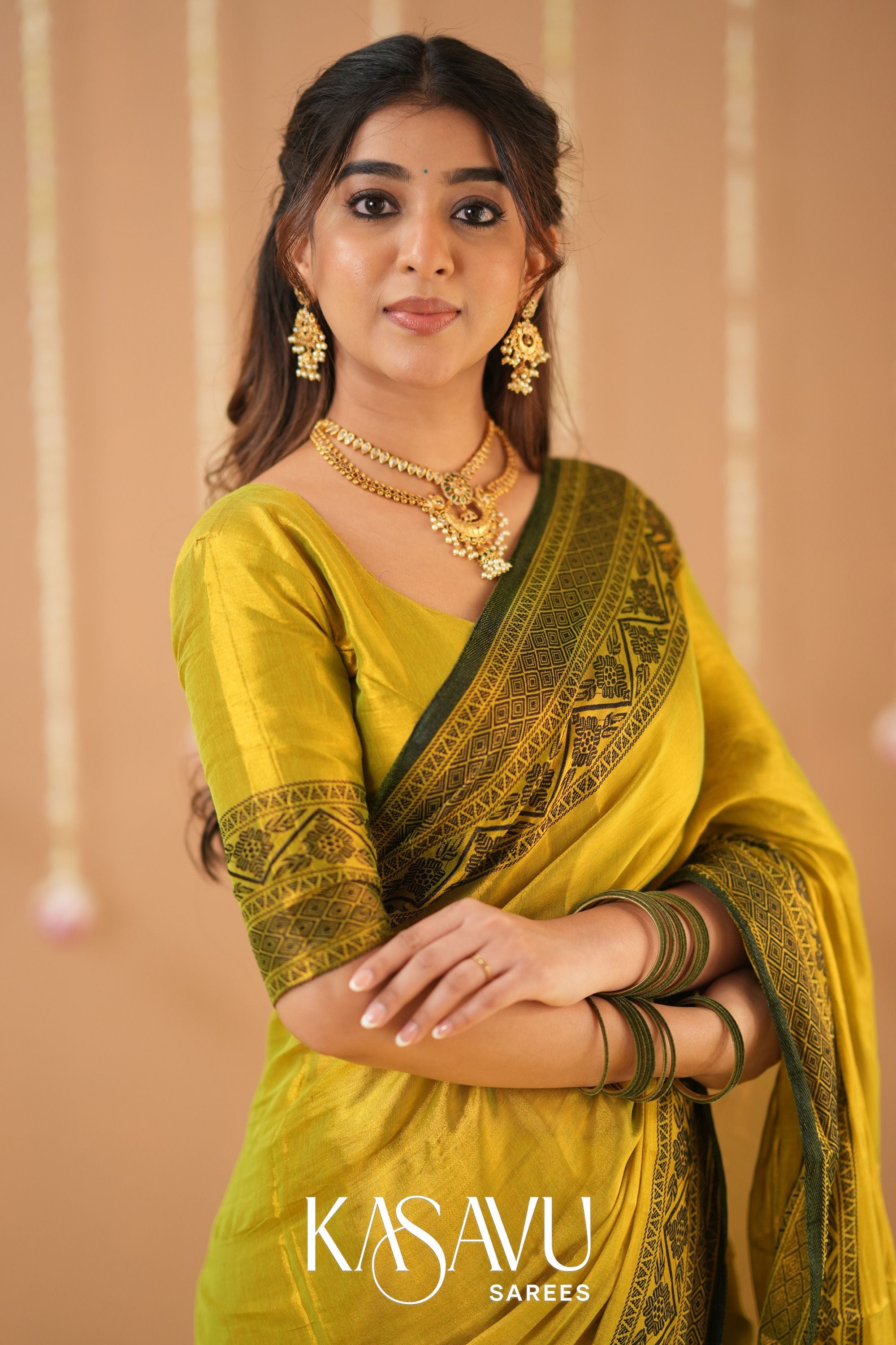 Kasavu Yellow Tissue Cotten Saree