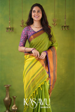 Kasavu Parrot Narayanpet Cotton Saree