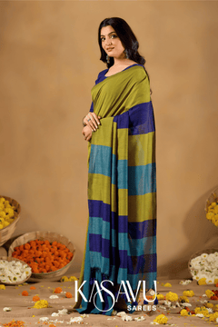 Kasavu Multi Khadi Cotton Saree