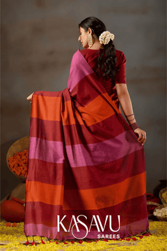 Kasavu Multi Khadi Cotton Saree