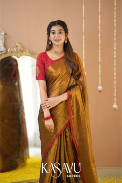 Kasavu Gold Tissue Cotten Saree