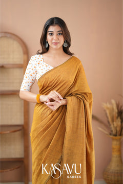 Kasavu Mustrad Powerloom Cotton Saree
