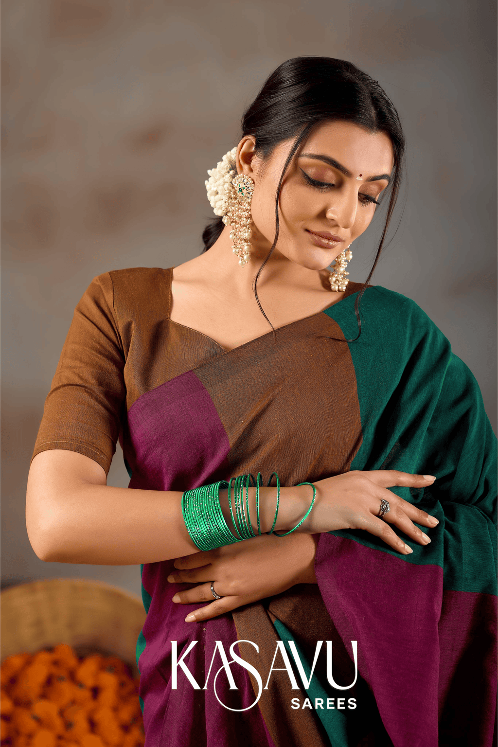 Kasavu Multi Khadi Cotton Saree