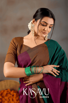 Kasavu Multi Khadi Cotton Saree