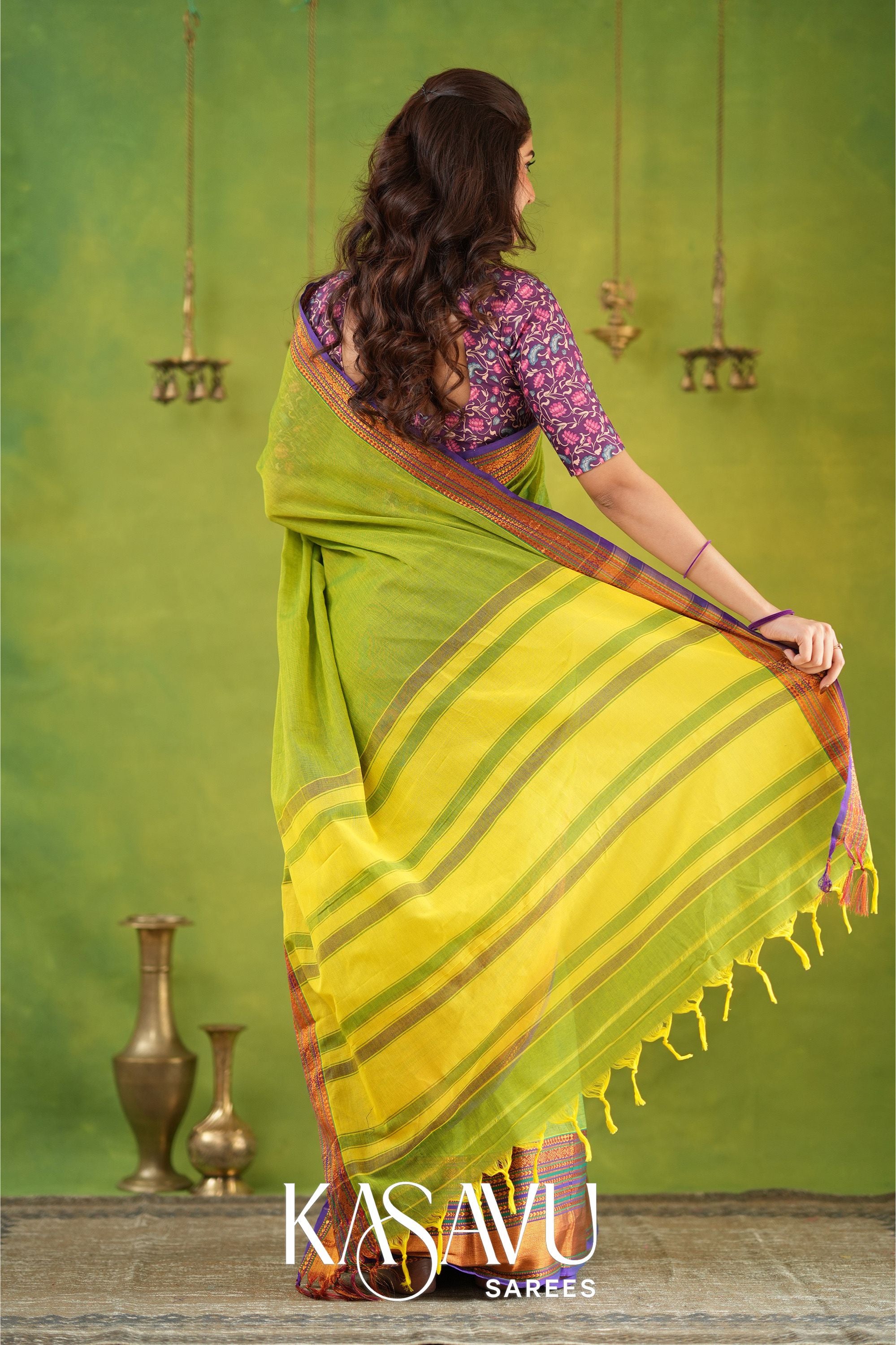 Kasavu Parrot Narayanpet Cotton Saree