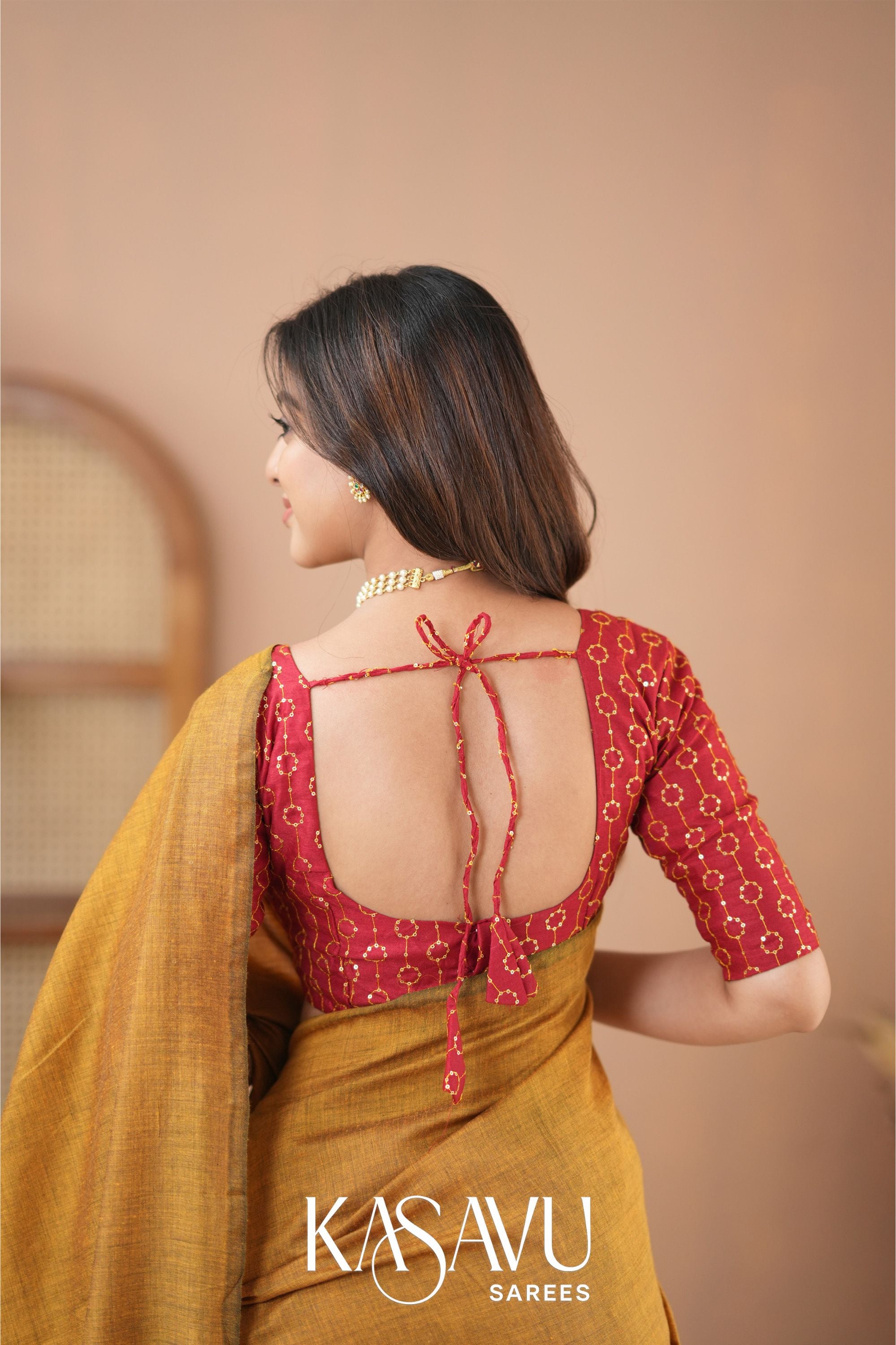 Kasavu Mustrad Powerloom Cotton Saree