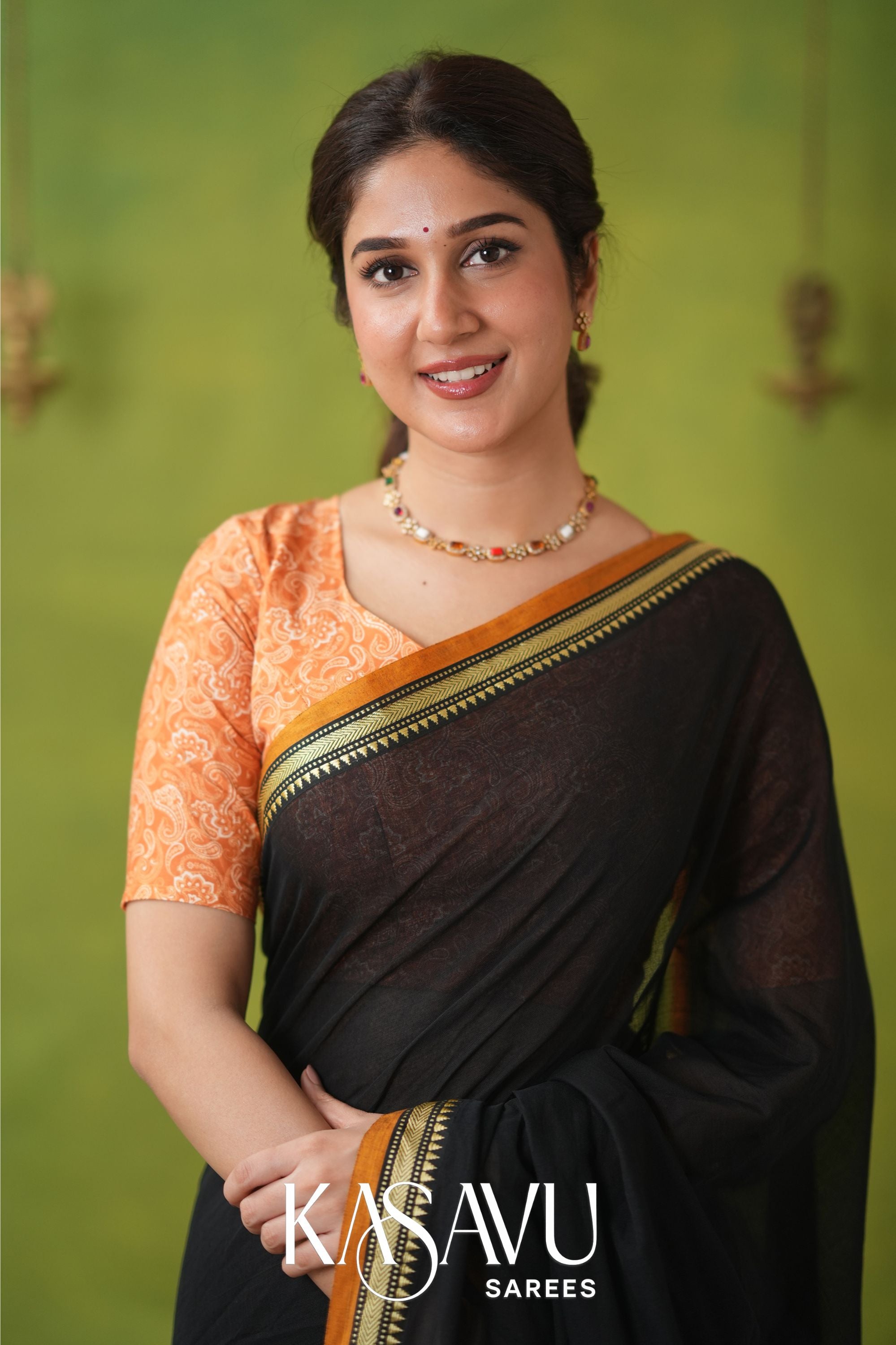 Kasavu Black Narayanpet Cotton Saree