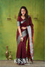 Kasavu Maroon Narayanpet Cotton Saree