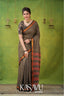 Kasavu Gray Narayanpet Cotton Saree