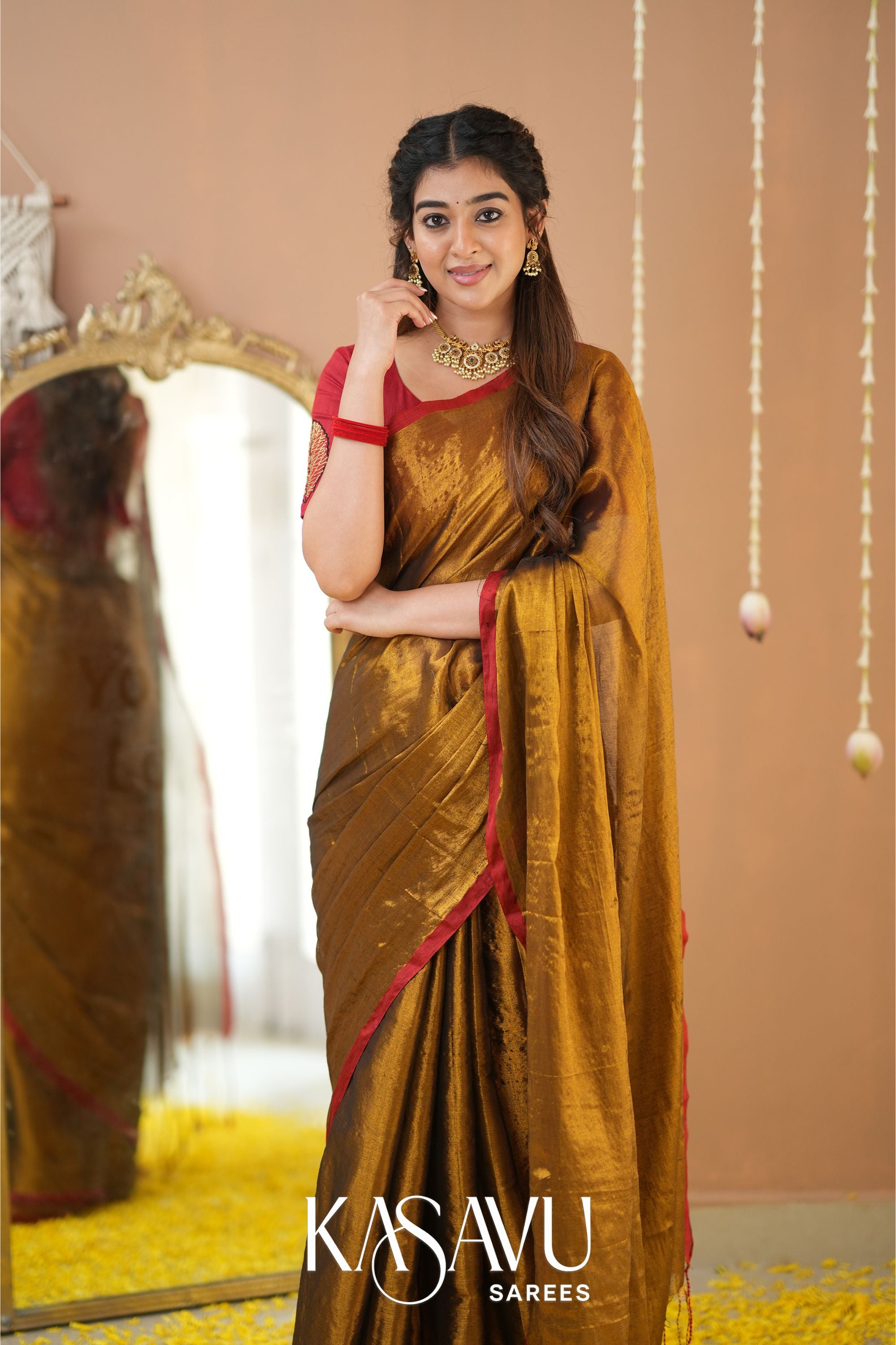 Kasavu Gold Tissue Cotten Saree