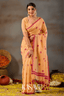 Kasavu Yellow Powerloom Print Cotton Saree
