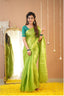 Kasavu Pista Green Tissue Cotten Saree