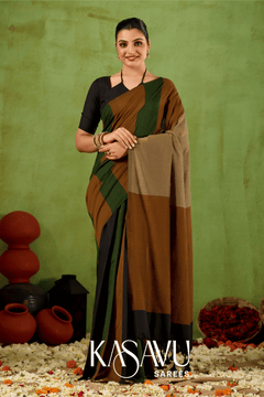 Kasavu Multi Khadi Cotton Saree