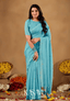 Kasavu Blue Gini Cotton Saree