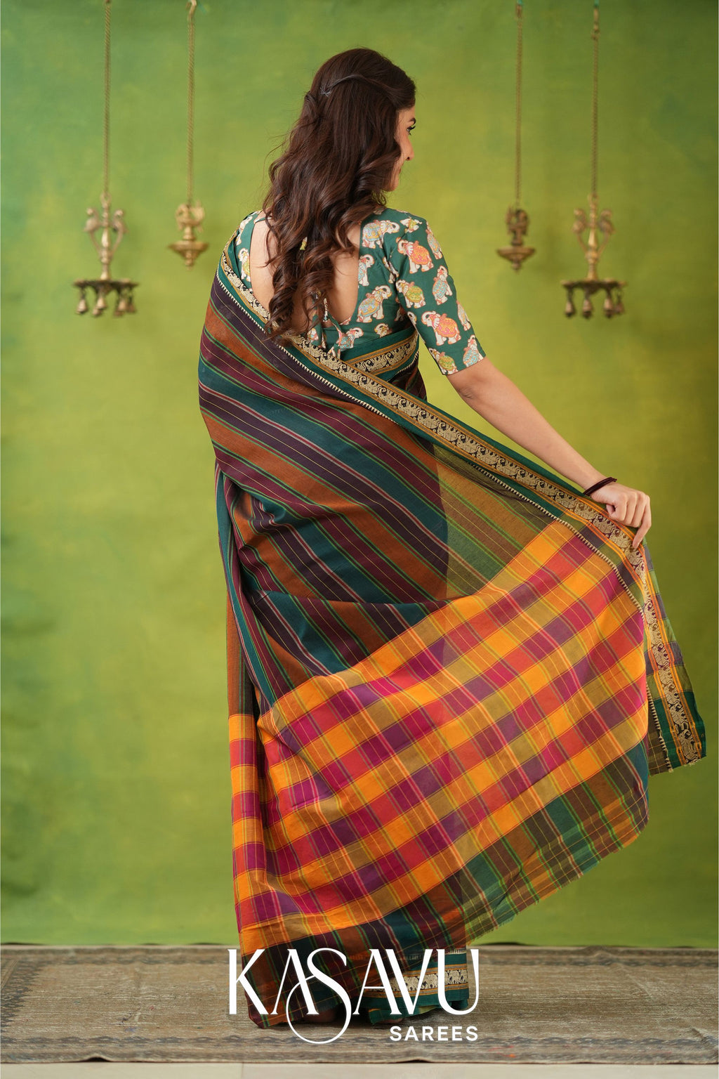 Kasavu Multi Narayanpet Cotton Saree