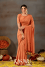 Kasavu Orange Gini Cotton Saree