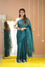 Kasavu Teal Green Tissue Cotten Saree