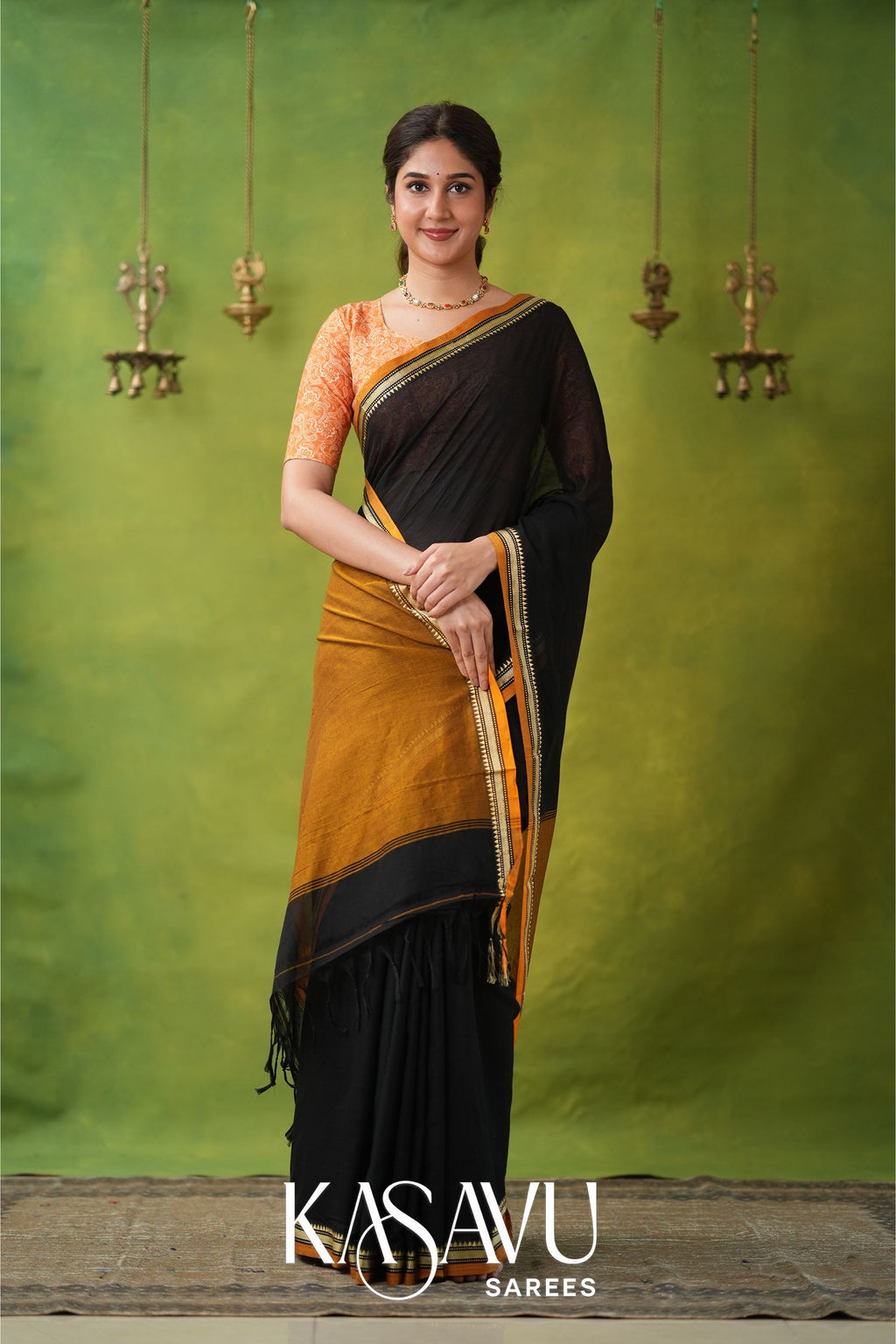 Kasavu Black Narayanpet Cotton Saree