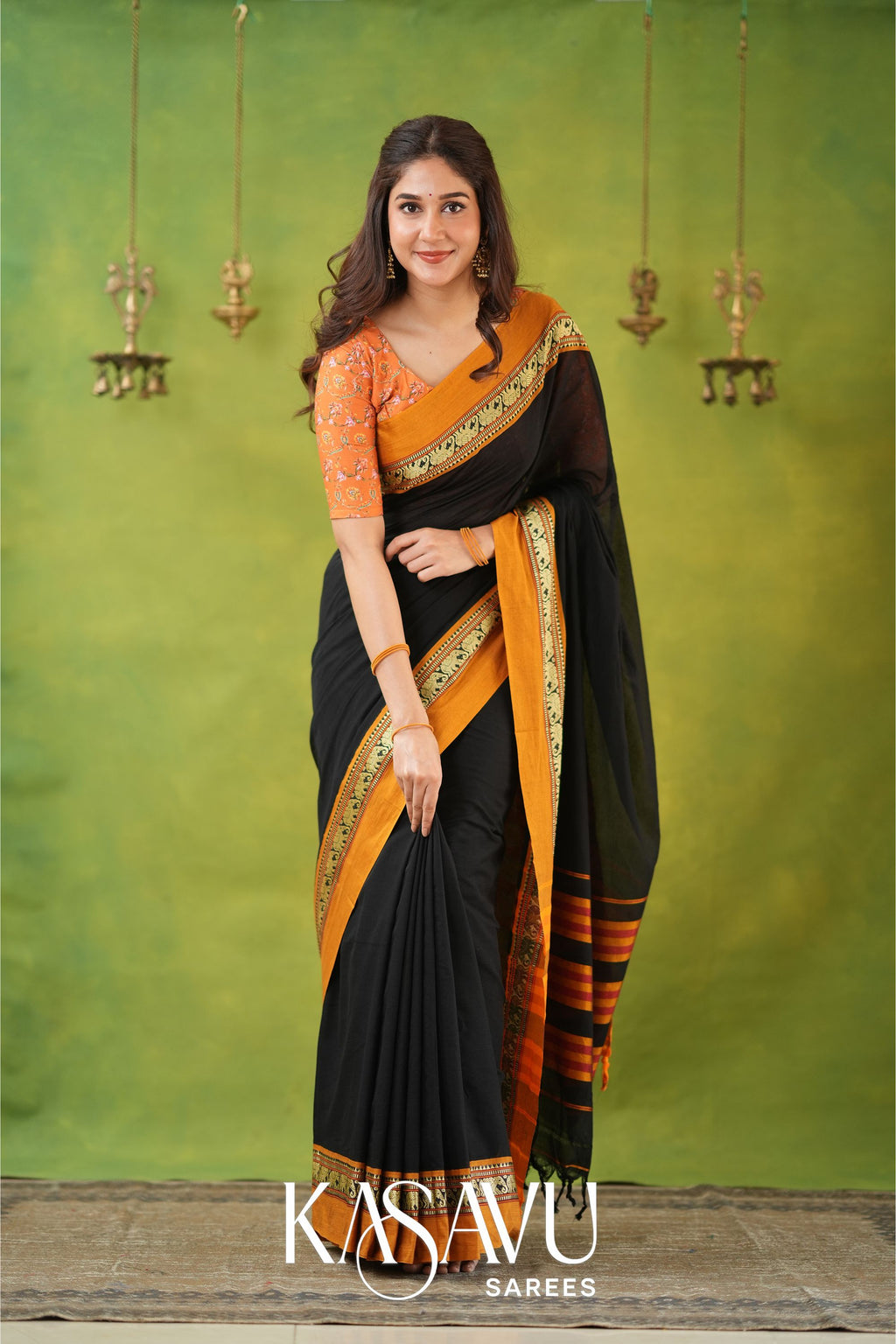 Kasavu Black Narayanpet Cotton Saree