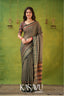 Kasavu Gray Narayanpet Cotton Saree