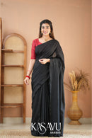 Kasavu Black Powerloom Cotton Saree