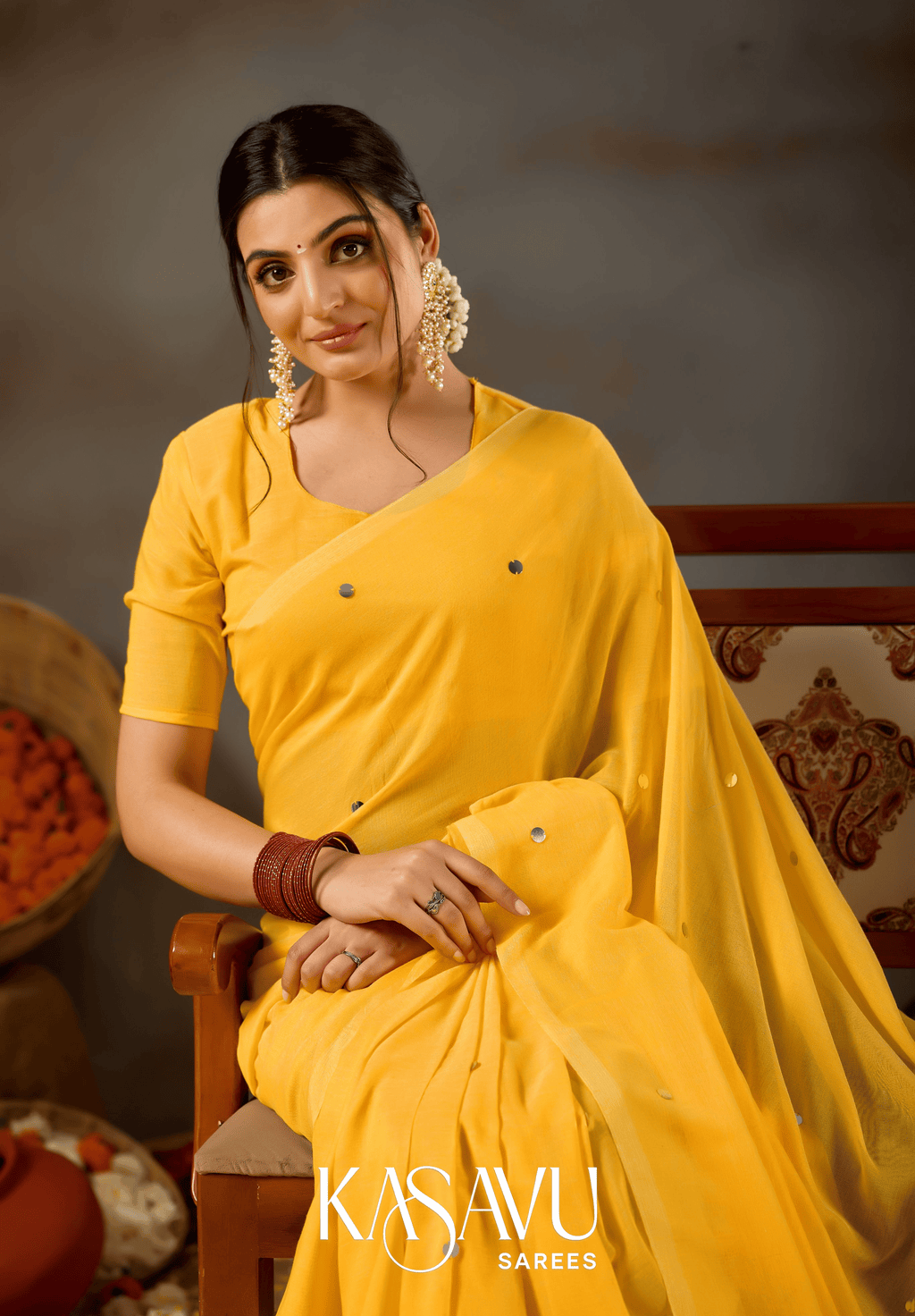 Kasavu Yellow Gini Cotton Saree