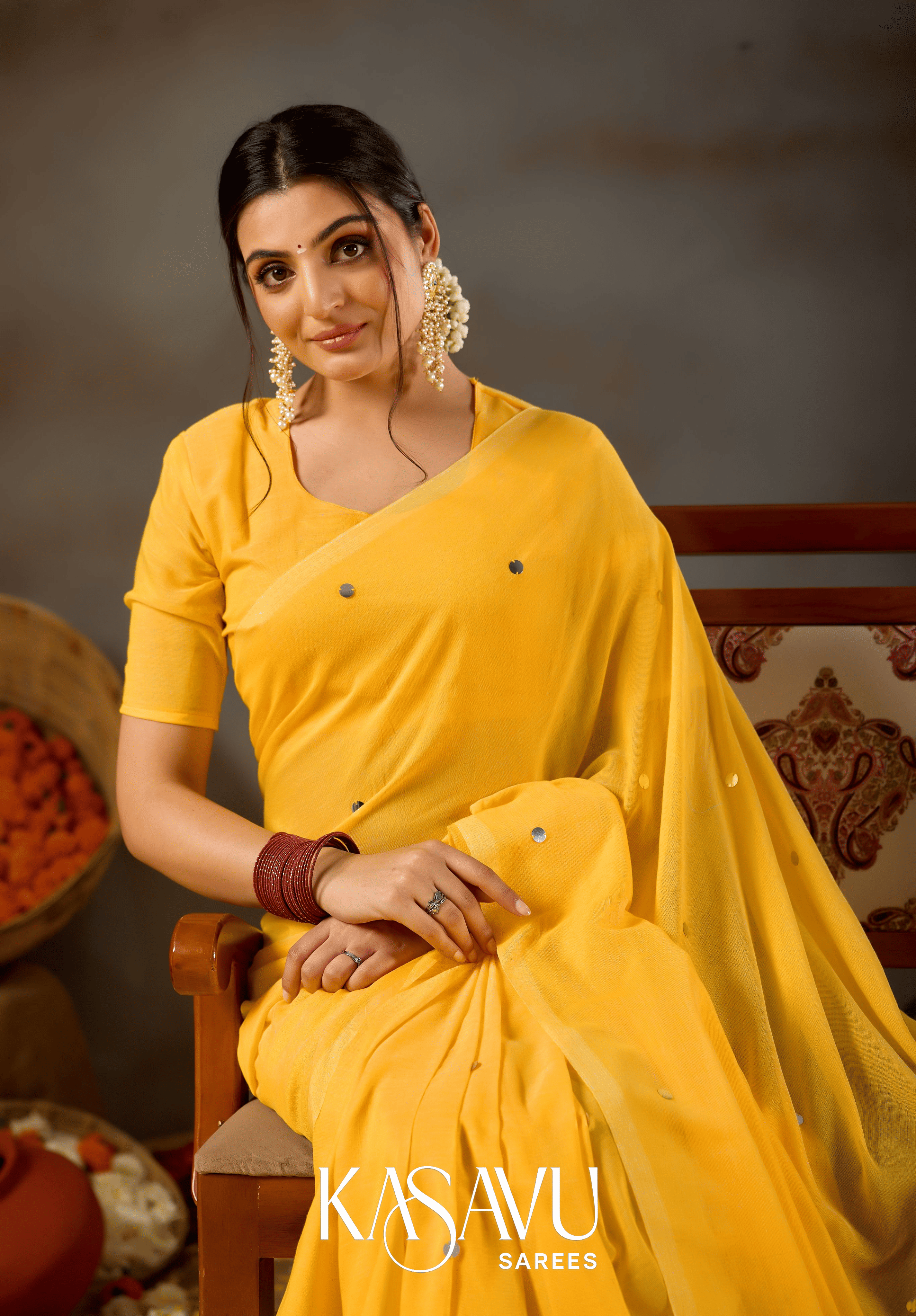 Kasavu Yellow Gini Cotton Saree