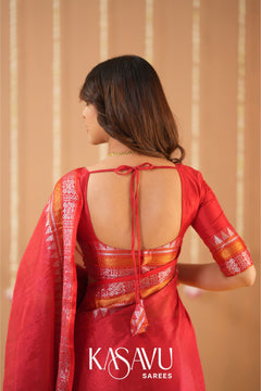 Kasavu Red Tissue Cotten Saree