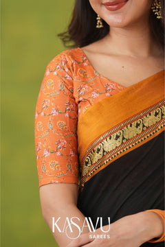 Kasavu Black Narayanpet Cotton Saree