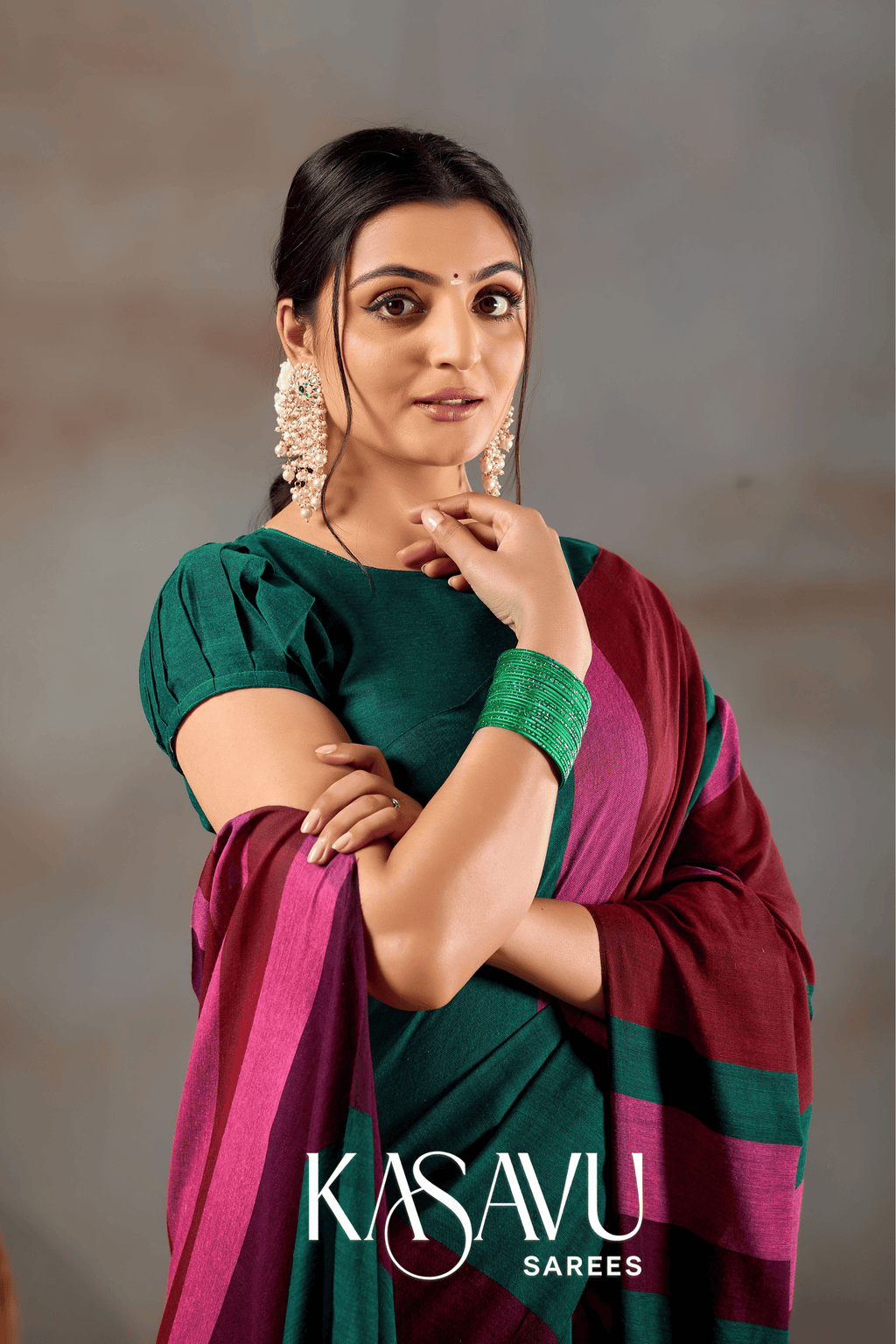 Kasavu Multi Khadi Cotton Saree