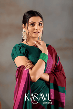 Kasavu Multi Khadi Cotton Saree