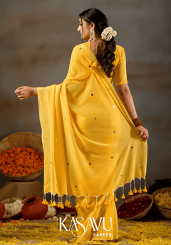 Kasavu Yellow Gini Cotton Saree