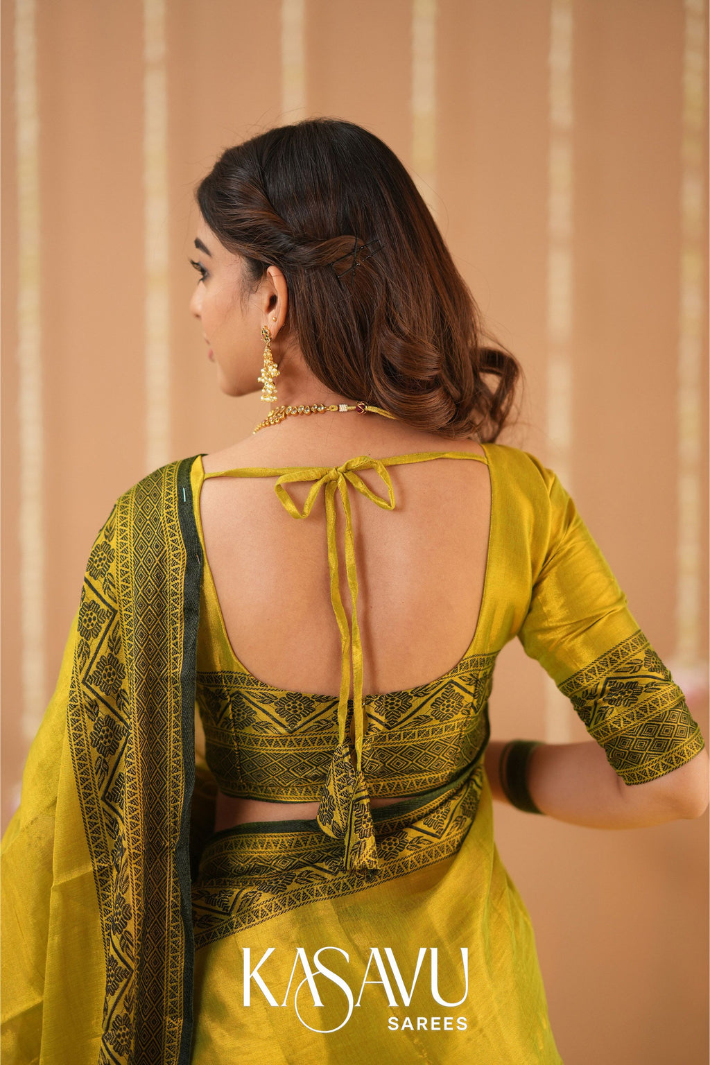 Kasavu Yellow Tissue Cotten Saree